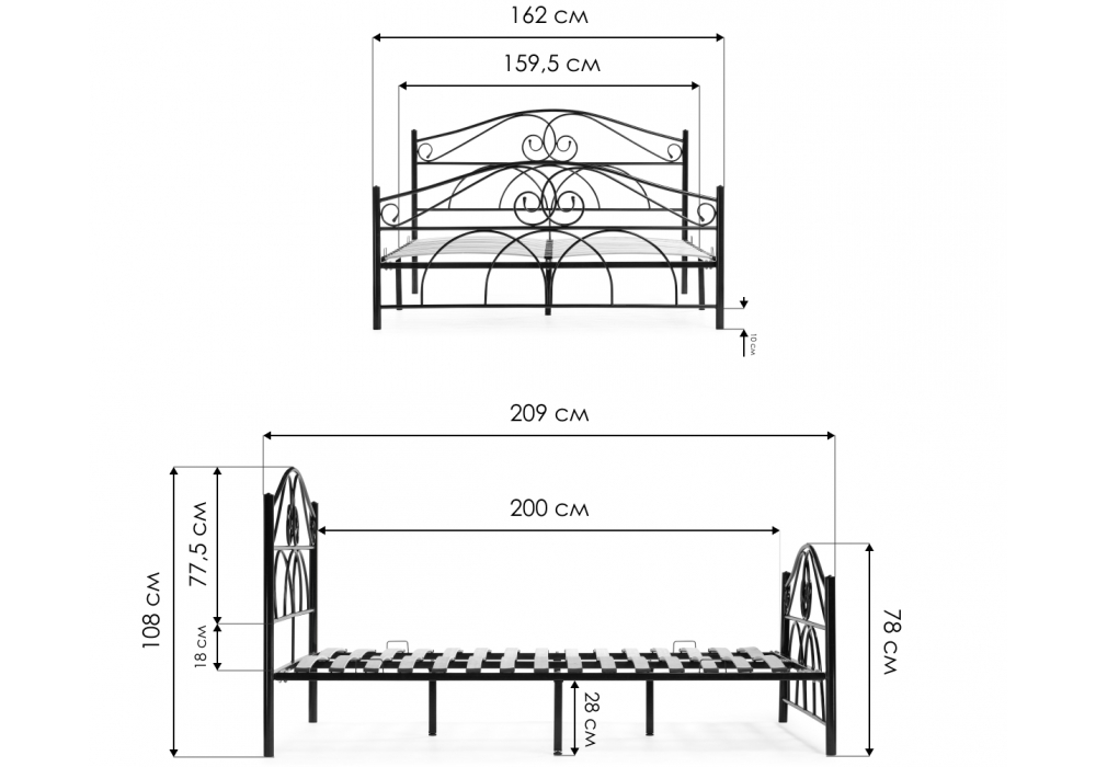 Изображение товара Кровать Морика 160х200 черная от магазина N&M Home