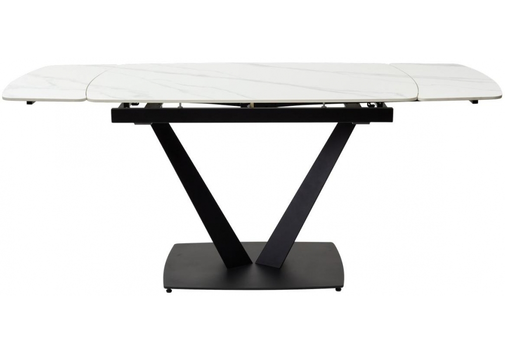 Изображение товара Керамический стол Alarti matt white marble sintered stone / black от магазина N&M Home