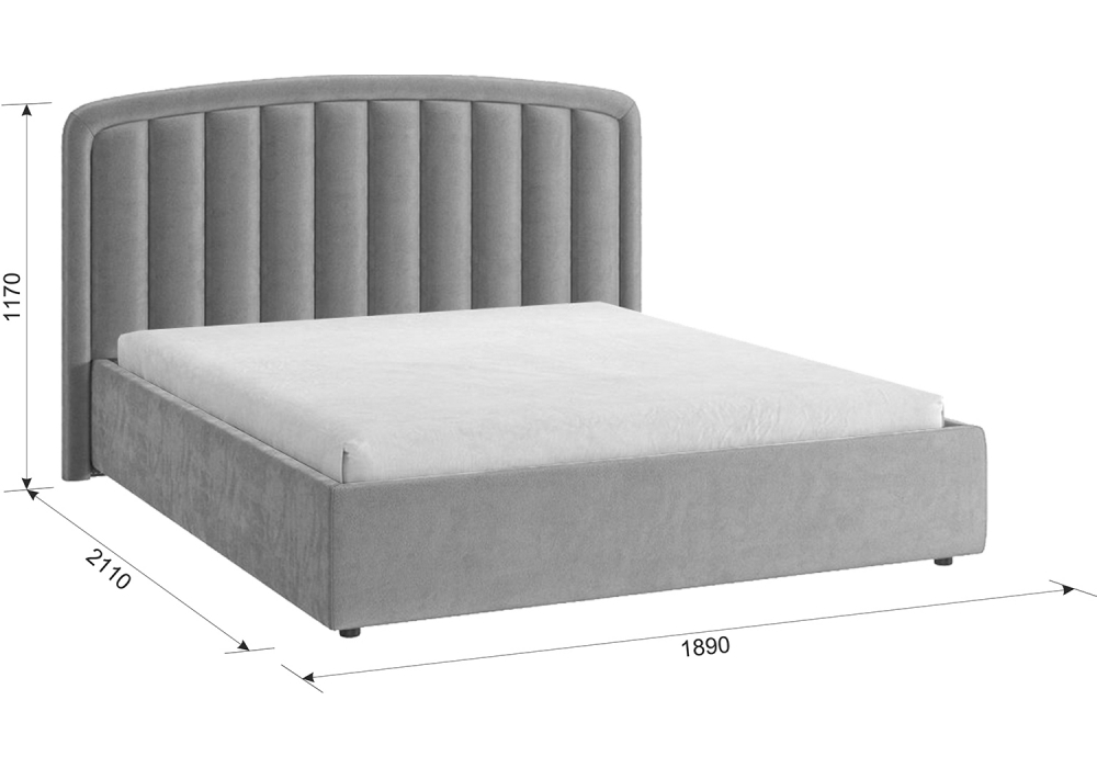 Изображение товара Кровать Сиена 2 160х200 велюр топаз от магазина N&M Home