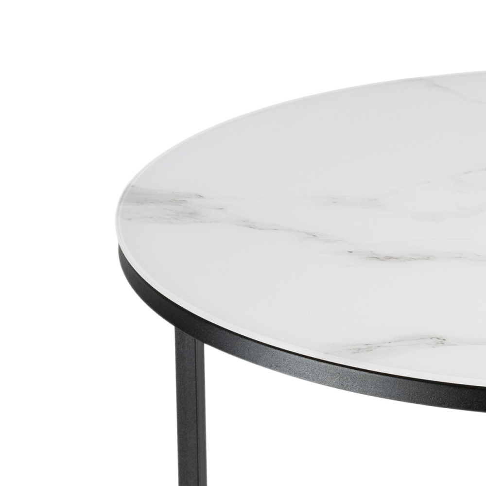 Изображение товара Журнальный стол Плумерия белый мрамор / черный от магазина N&M Home