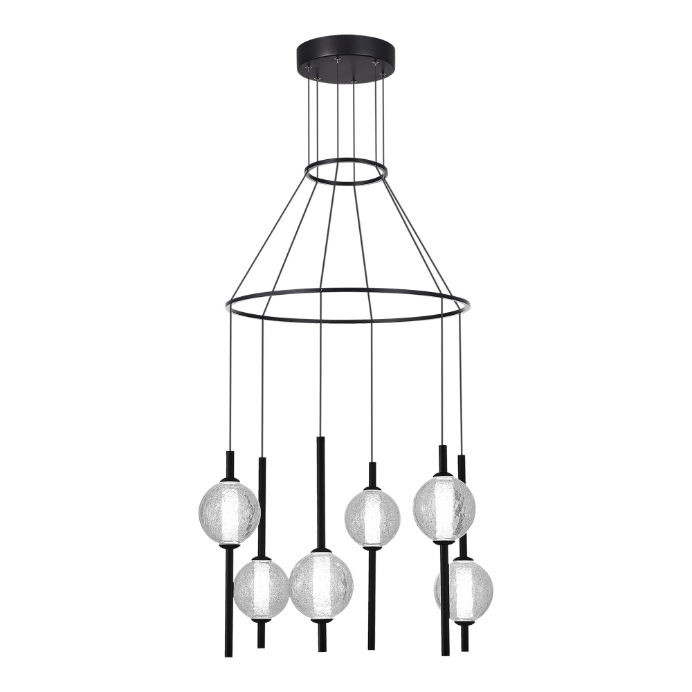 Изображение товара SL6120.403.06 Светильник подвесной ST-Luce Черный/Прозрачное кракелированное стекло LED 6*8,5W 3000K от магазина N&M Home
