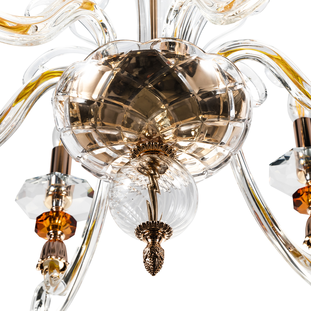 Изображение товара Люстра Crystal Lux CATARINA SP6 V2 GOLD/TRANSPARENT-COGNAC от магазина N&M Home