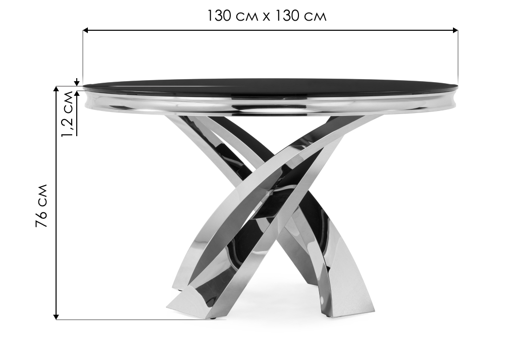 Изображение товара Стол стеклянный Komin 1 черный от магазина N&M Home