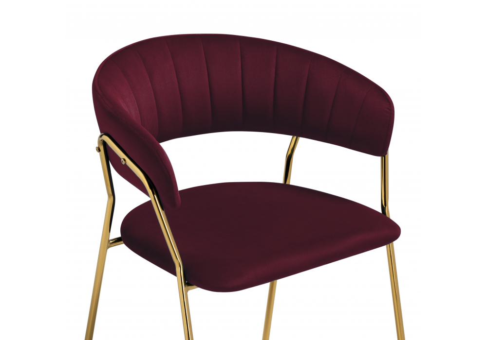 Изображение товара Стул на металлокаркасе Kamelia 1 wine red / gold от магазина N&M Home