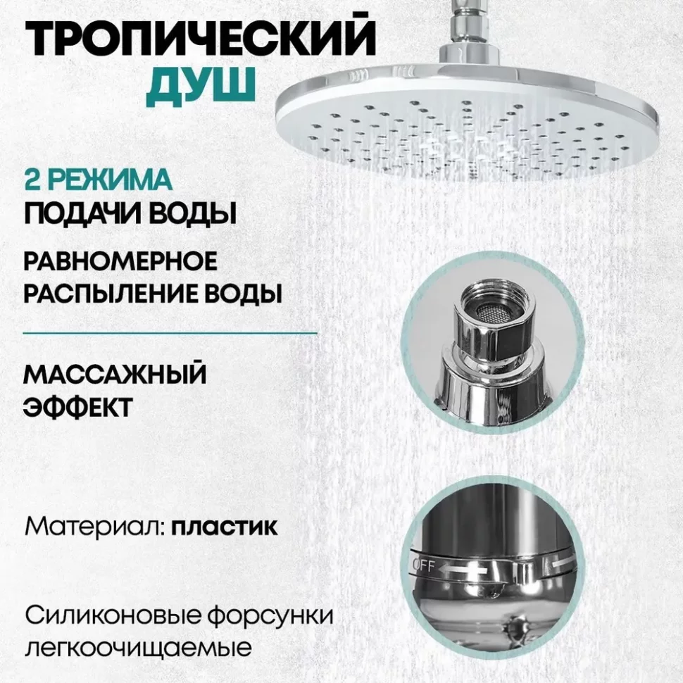 Изображение товара Душевая система Grocenberg GB7009 Белый хром от магазина N&M Home