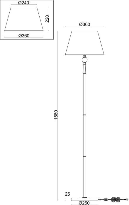 Изображение товара Торшер Rosemary FR5190FL-01BS1 от магазина N&M Home
