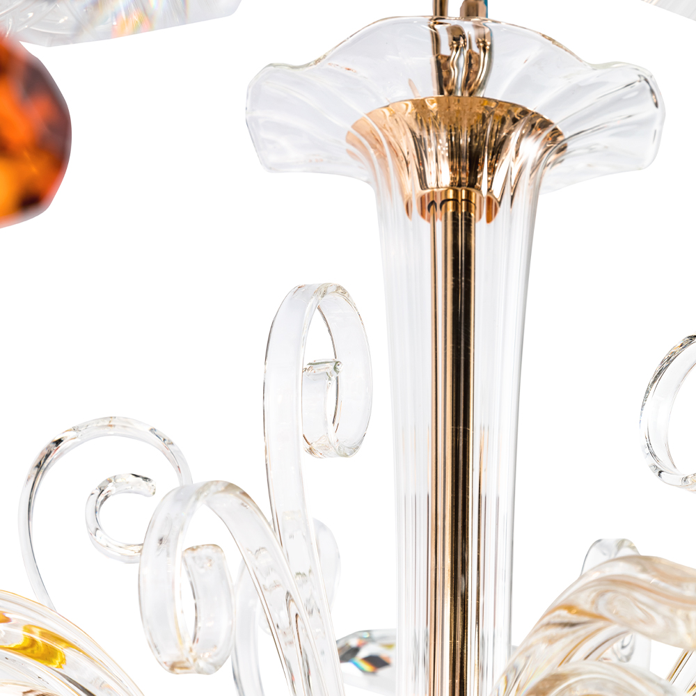 Изображение товара Люстра Crystal Lux CATARINA SP6 V2 GOLD/TRANSPARENT-COGNAC от магазина N&M Home