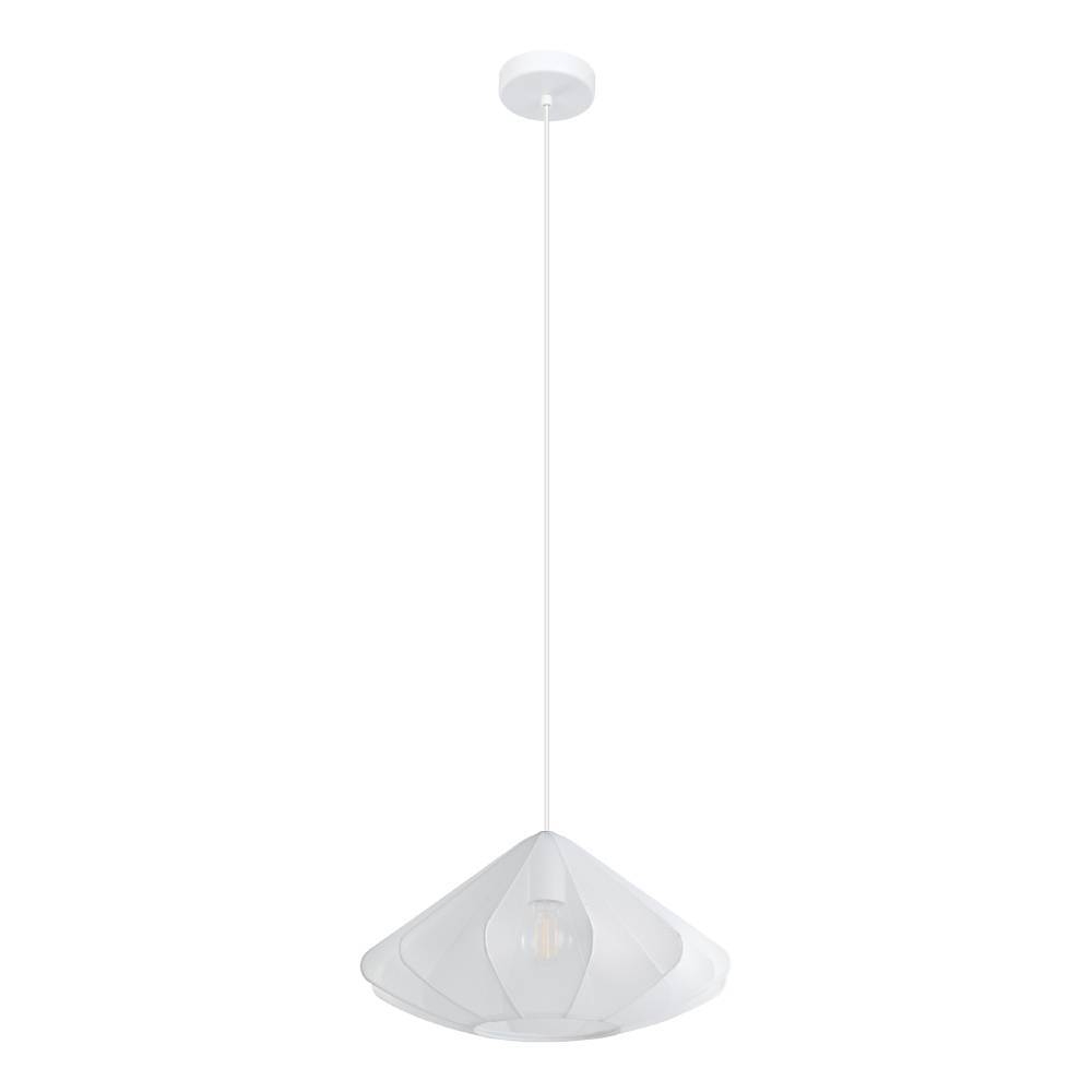 Изображение товара 43997 Подвес DOLWEN, 1x40W(E27), ?425, сталь, белый, текстиль, белый прозрачн от магазина N&M Home