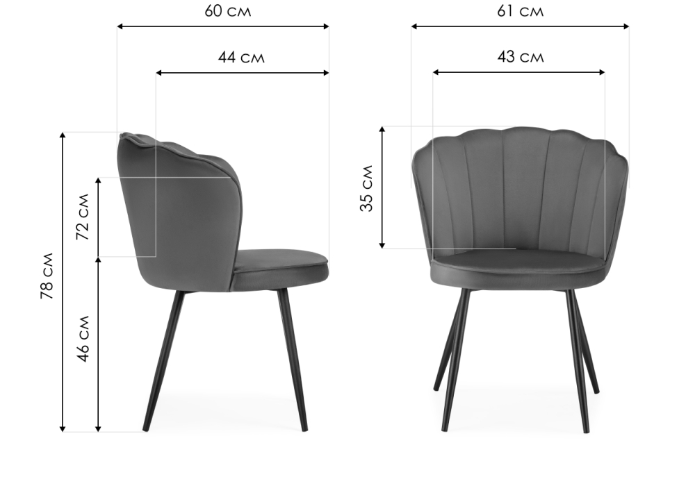 Изображение товара Стул на металлокаркасе Coral green / black от магазина N&M Home