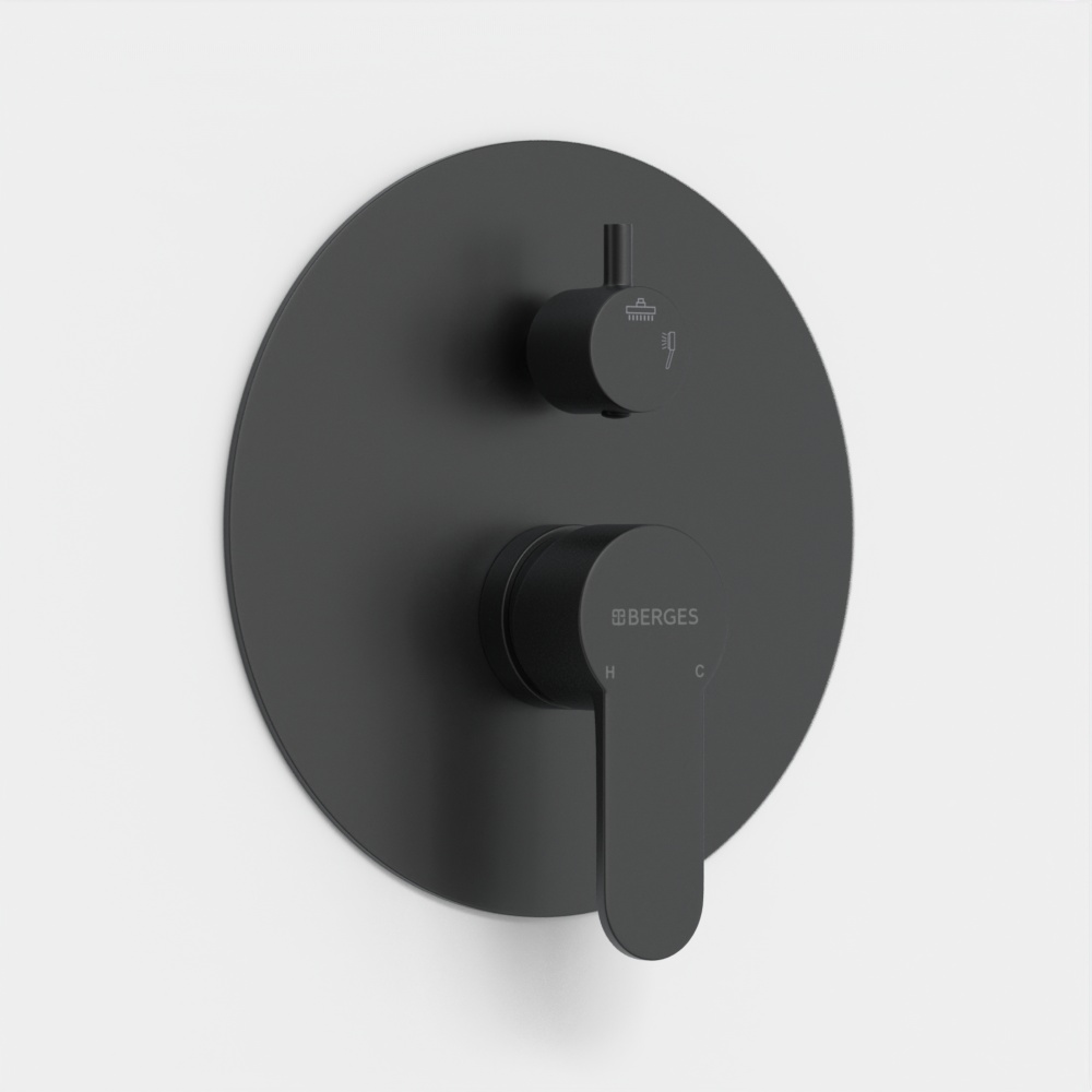 Изображение товара Душевой комплект BERGES VENTAS 2R BLACK, черный матовый от магазина N&M Home