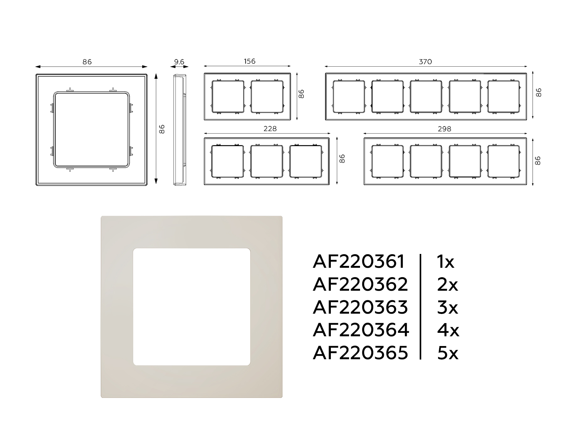 Изображение товара AF220365 Рамка ALFA Techno (Серо-бежевый матовый) 5-ая от магазина N&M Home
