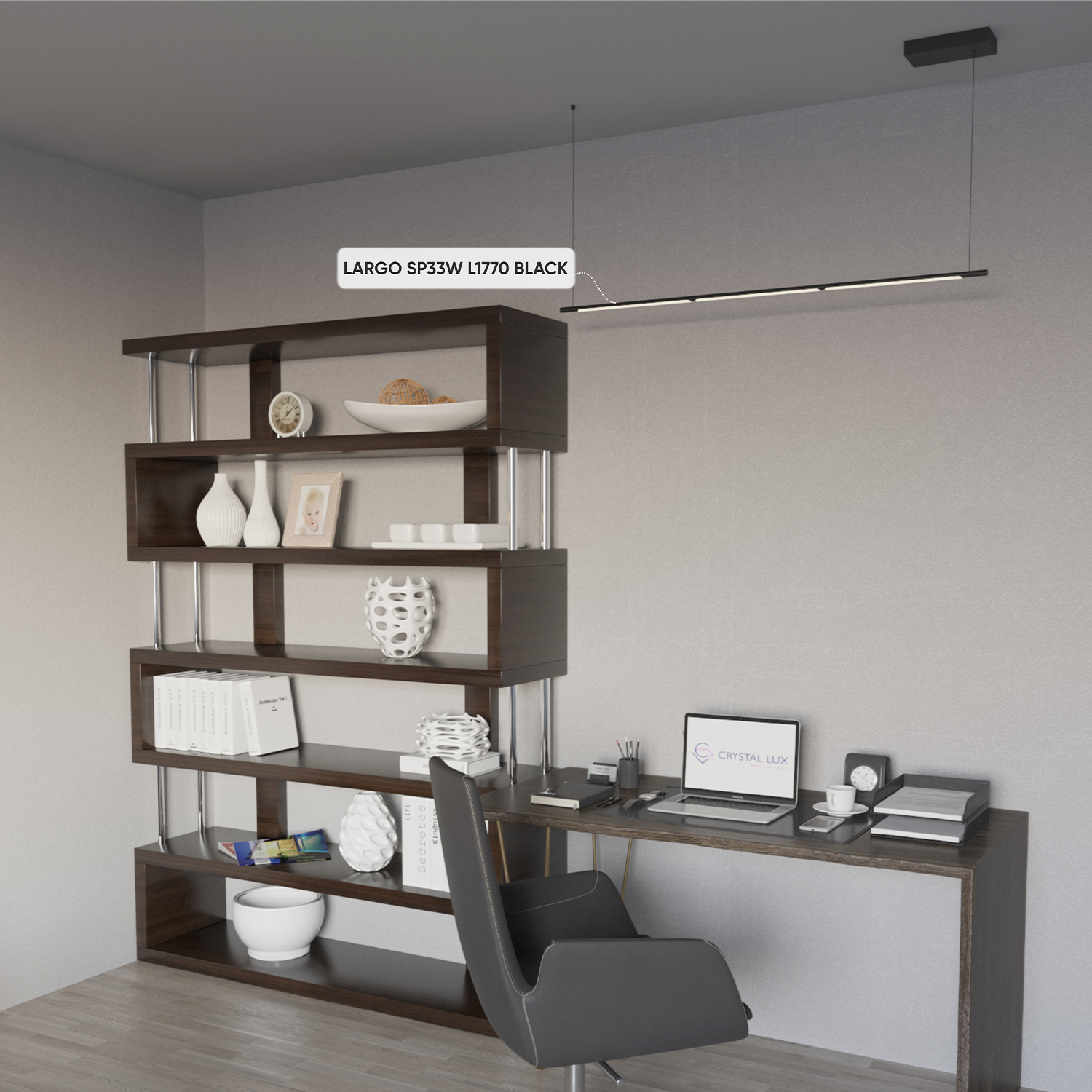 Изображение товара Светильник подвесной Crystal Lux LARGO SP33W L1770 BLACK от магазина N&M Home