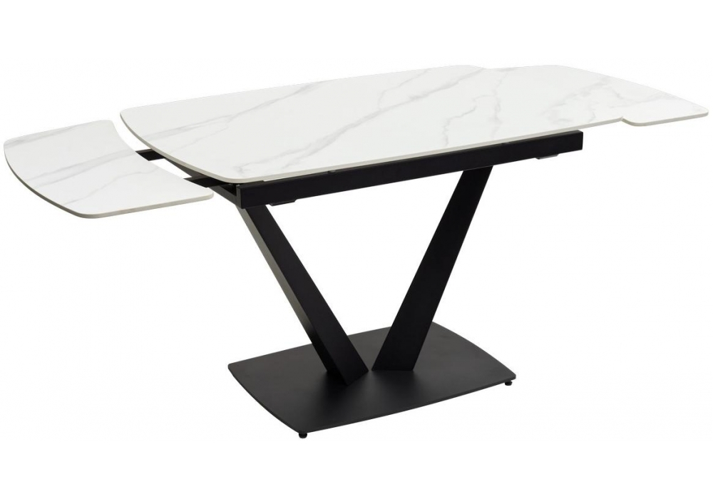 Изображение товара Керамический стол Alarti matt white marble sintered stone / black от магазина N&M Home