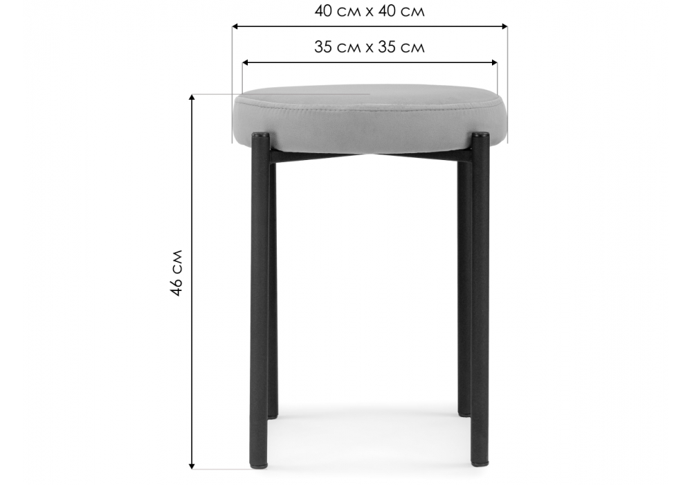Изображение товара Табурет Кудо velutto 32 / черный от магазина N&M Home