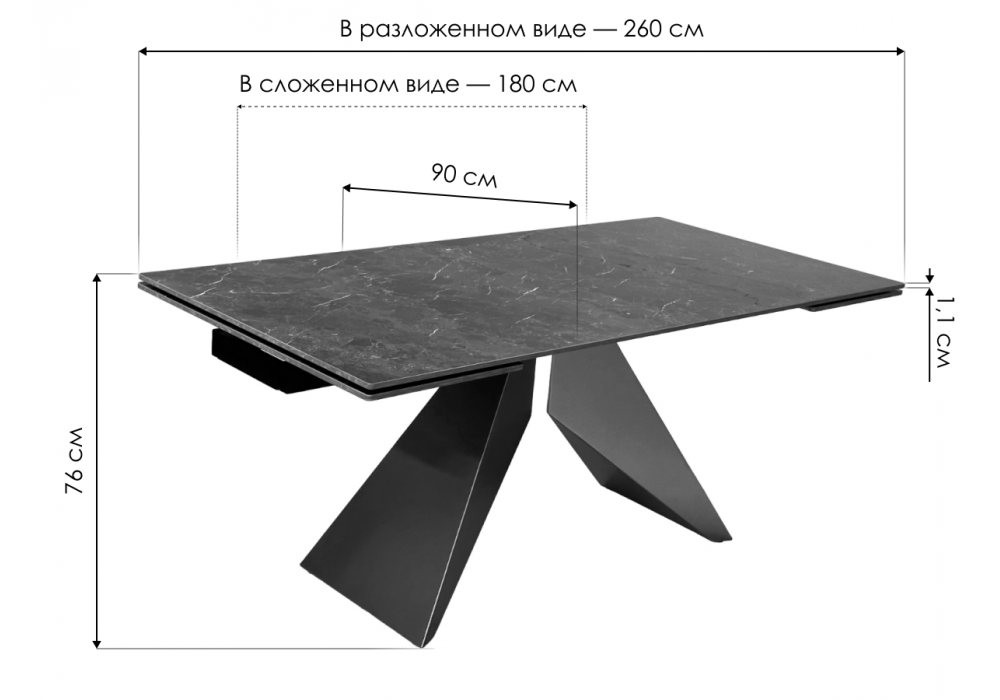 Изображение товара Керамический стол Ales 180 керамика black grave solid ceramic / бронзовый от магазина N&M Home