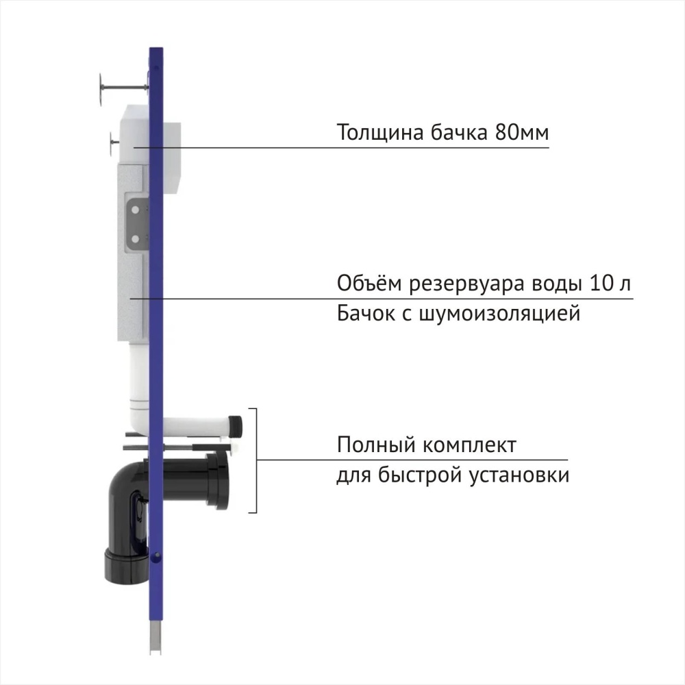 Изображение товара Комплект BERGES для монтажа  подвесного унитаза: инсталляция NOVUM525, кнопка D7 белая/кнопка хром, унитаз EGO Rimless, сиденье дюропласт  Toma Slim SO, микролифт, быстросъем от магазина N&M Home
