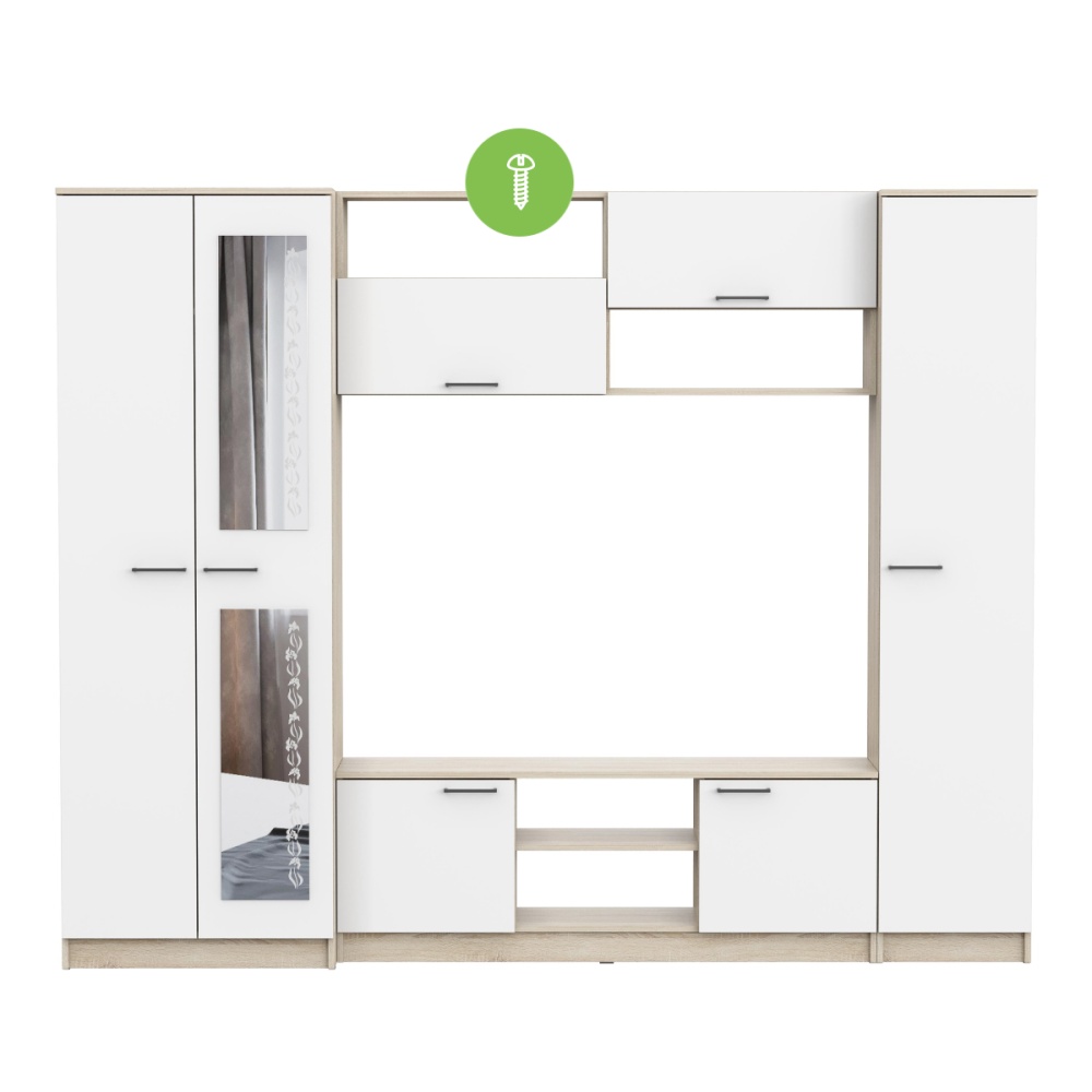 Изображение товара Готовая гостиная Lucius дуб сонома / белый от магазина N&M Home