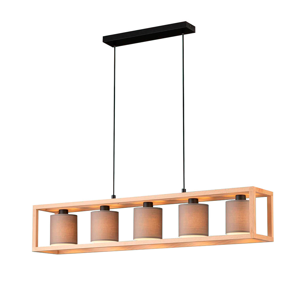 Изображение товара 390109 Подвесной потолочный светильник (люстра) GRANADOS, 5x40W, E27, L1000, B200, H1500, сталь, дер от магазина N&M Home