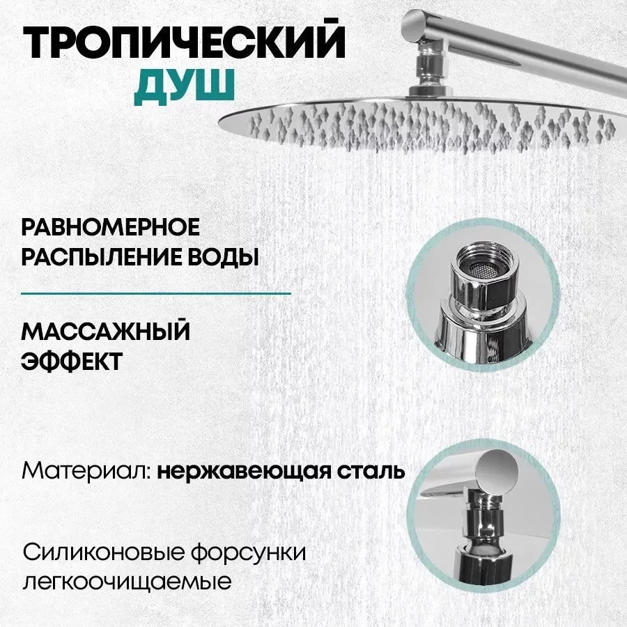 Изображение товара Душевая система скрытого монтажа Grocenberg GB5001 Хром от магазина N&M Home