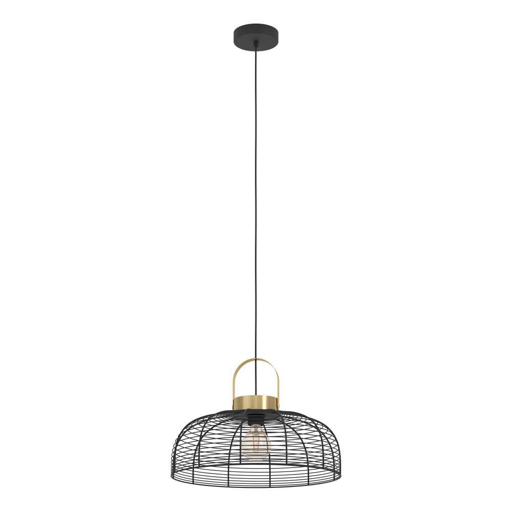 Изображение товара 43964 Подвесной светильник (люстра) ROUNDHAM, 1X40W (E27), ?450, сталь, черный, матовая латунь от магазина N&M Home