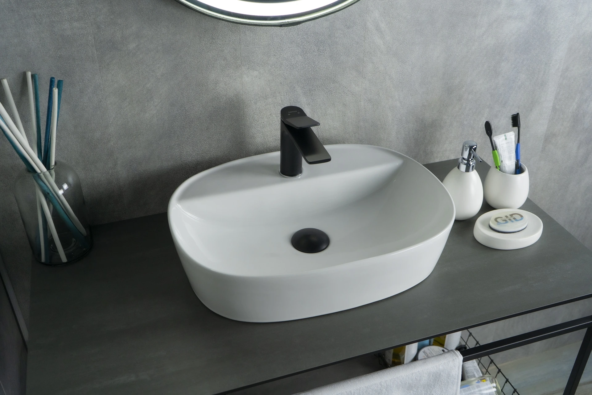 Изображение товара Раковина Gid N9045 51166 накладная белая 50x38x12 от магазина N&M Home