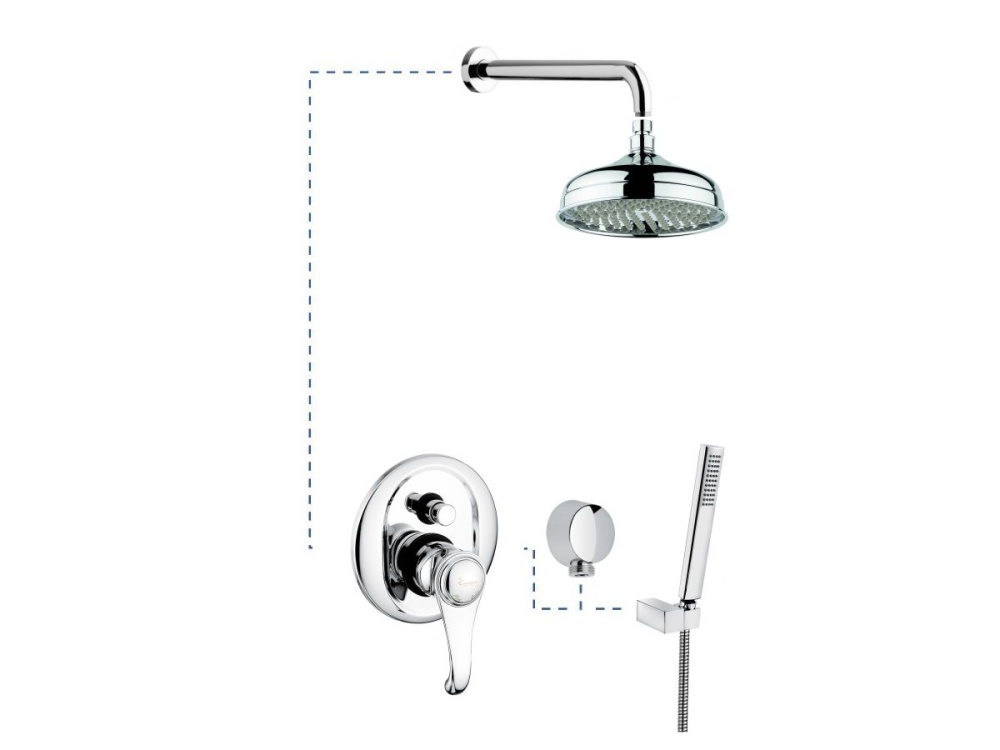 Изображение товара Emmevi Tiffany, душевой комплект 601CR, цвет хром от магазина N&M Home