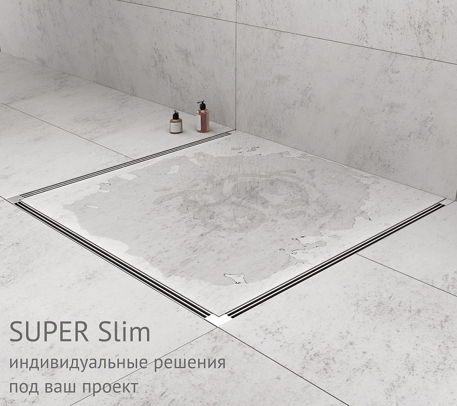 Изображение товара Желоб BERGES водосток SUPER Slim 400, хром глянец, S-сифон D50 H60 боковой от магазина N&M Home
