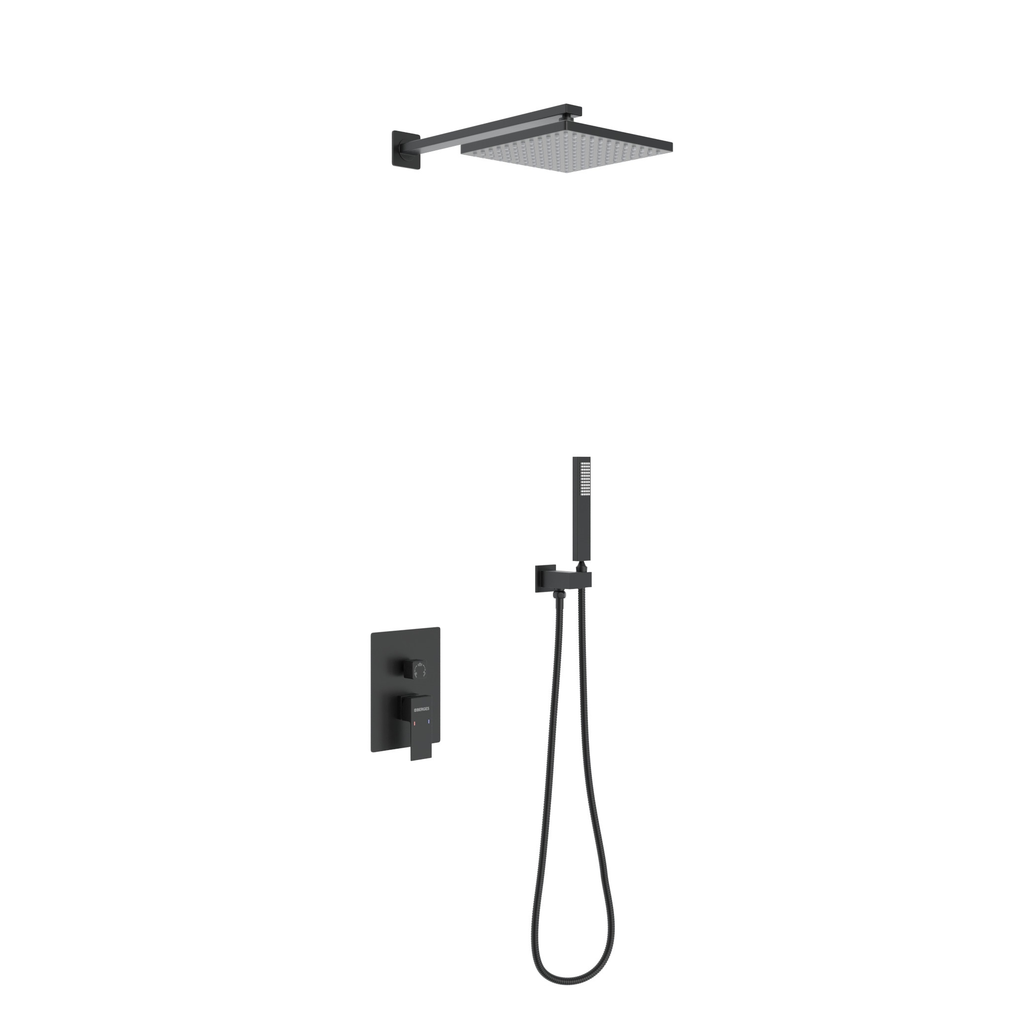 Изображение товара Душевой комплект BERGES NARDIS 2S BLACK, черный матовый от магазина N&M Home