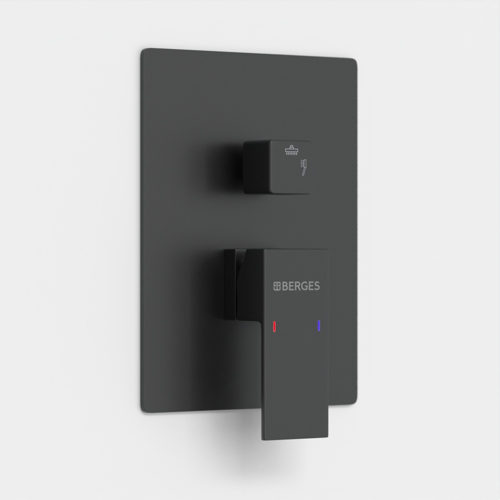 Изображение товара Душевой комплект BERGES NARDIS 2S BLACK, черный матовый от магазина N&M Home