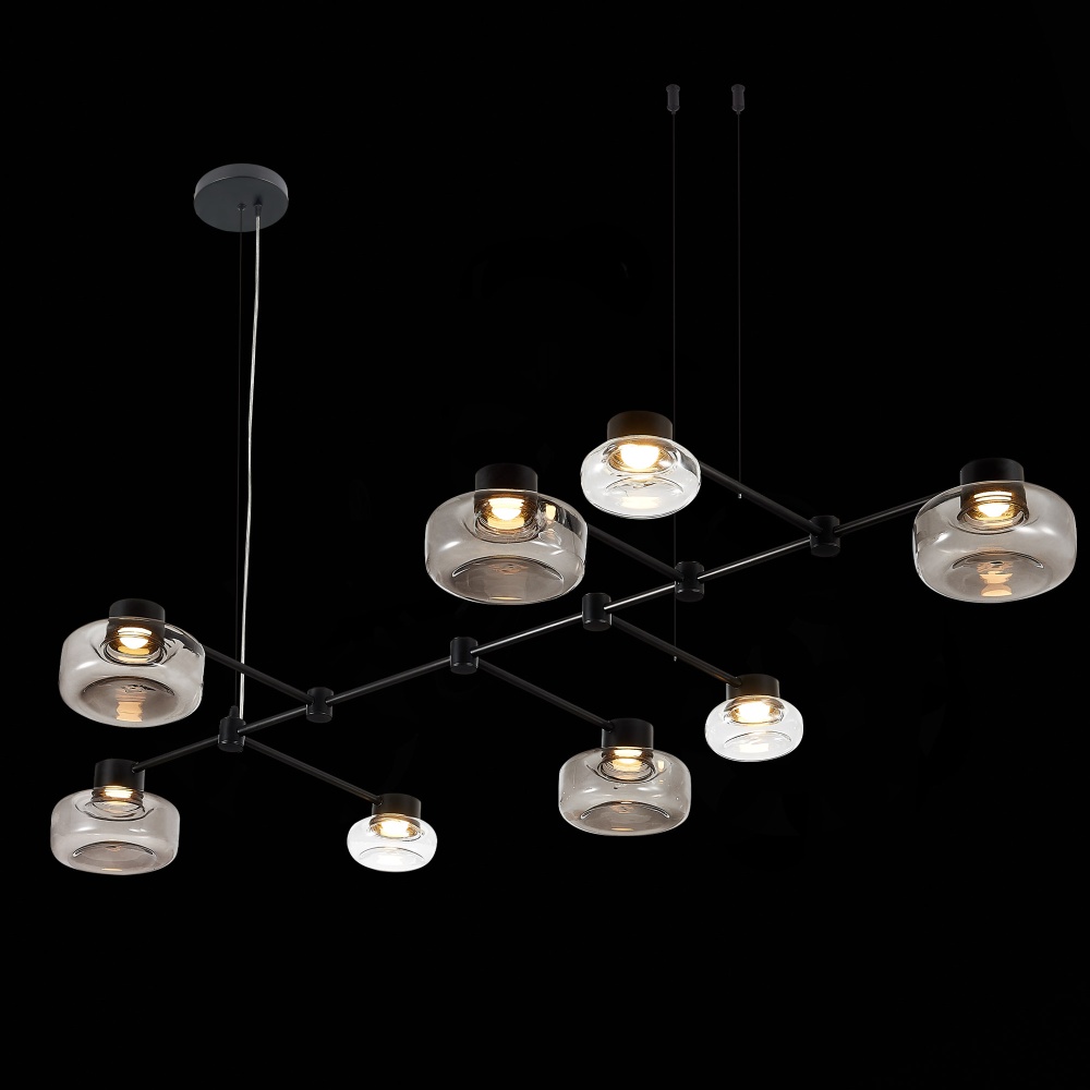 Изображение товара SL6005.403.08 Светильник подвесной ST-Luce Черный/Дымчатый, Прозрачный LED 8*3W 3000K от магазина N&M Home