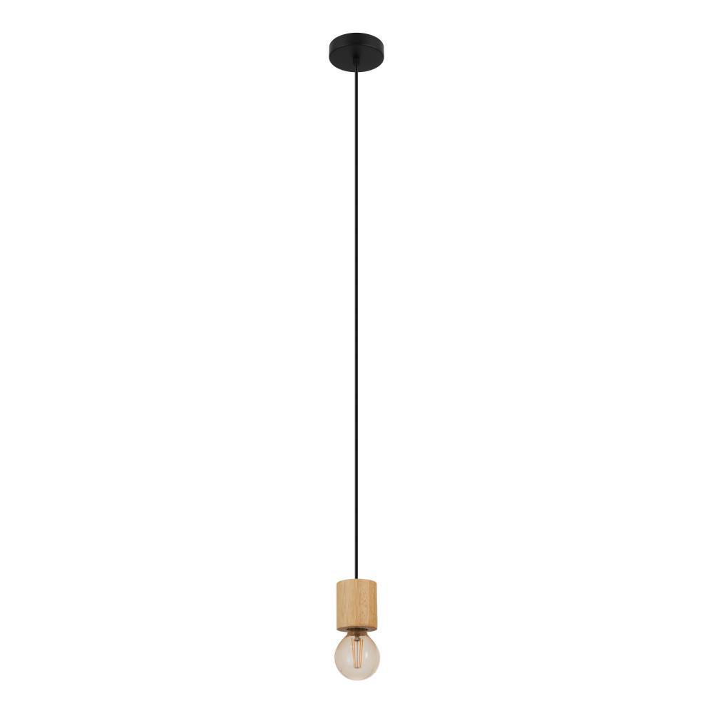 Изображение товара 901172 Подвес TURIALDO, 1x28W(E27), ?105, H1100, дерево, сталь/ коричневый, черный от магазина N&M Home