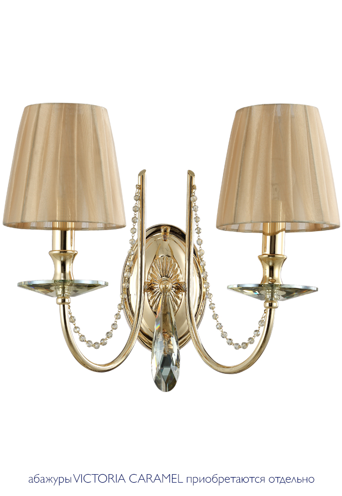 Изображение товара Бра Crystal Lux VICTORIA AP2 GOLD/AMBER от магазина N&M Home