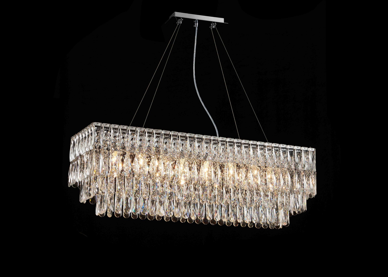 Изображение товара NW075-L1000*W300*H340 RECTANGLE CHROME (1) Люстра (в 2-х коробках) NW # от магазина N&M Home