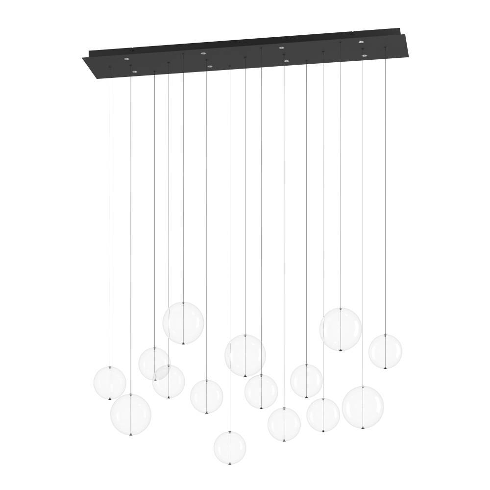 Изображение товара 390334 Люстра диммируемая ESPARDELLO, 8X5,4W (LED), 3000K, 4080lm, L1170, B200, H1500, сталь, черный/стекло, прозрачный от магазина N&M Home