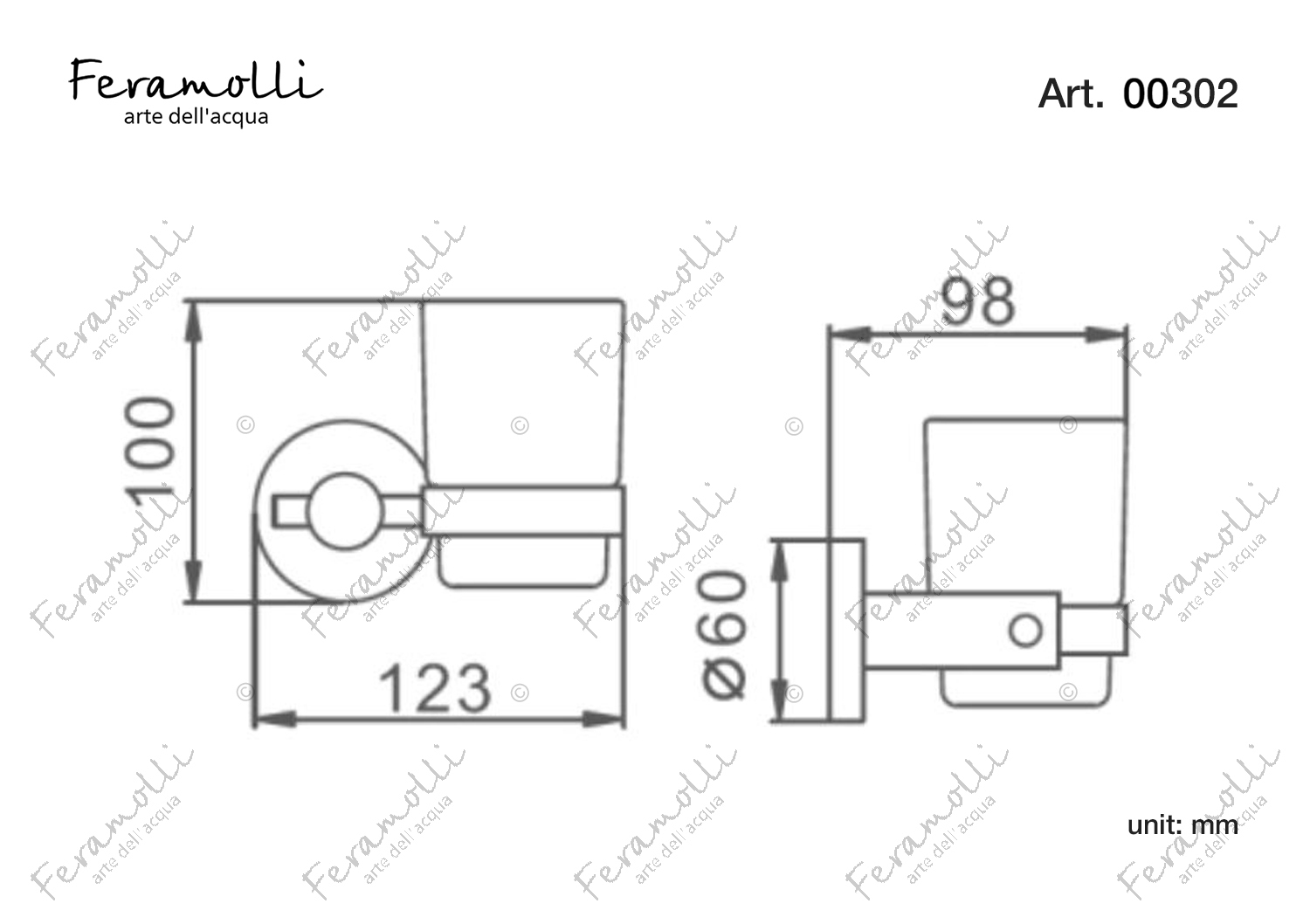 Изображение товара Стакан Feramolli Lugano CL302, хром от магазина N&M Home