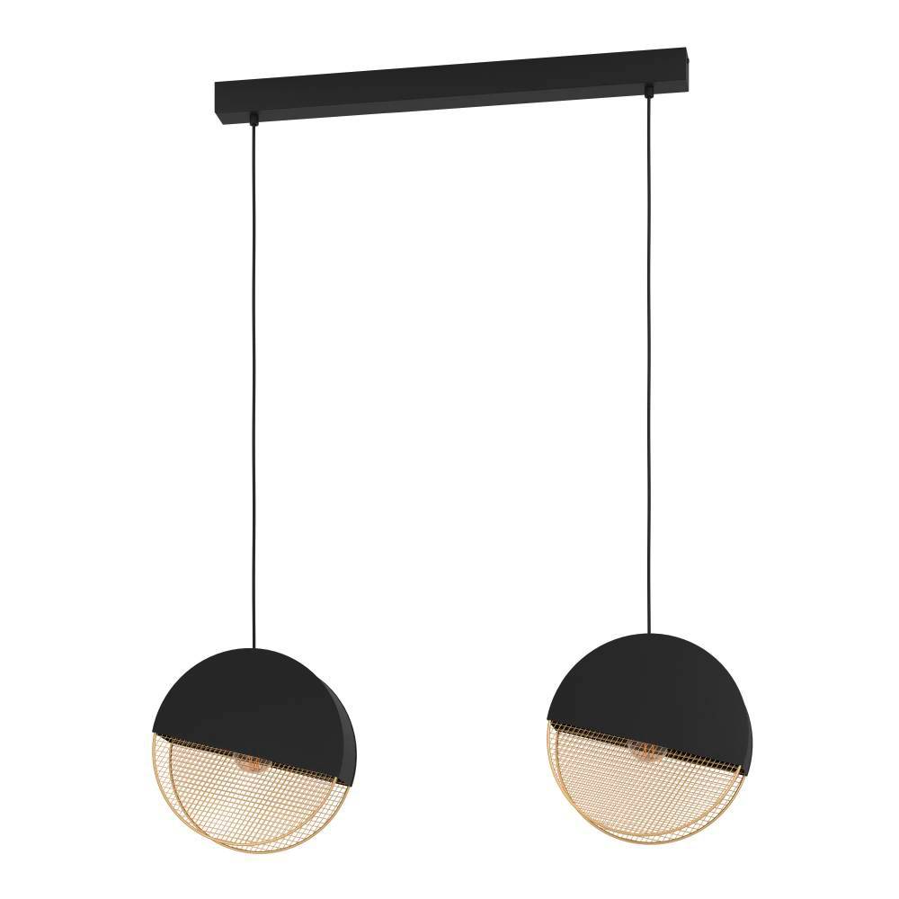 Изображение товара 43812 Подвесной потолочный светильник (люстра) MUMLES, 2X40W, E27, L860, B90, H1100, сталь, черный, золотой от магазина N&M Home