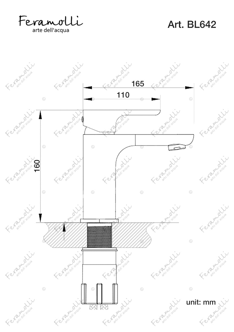 Изображение товара Смеситель для раковины Feramolli Pura BL642, черный от магазина N&M Home