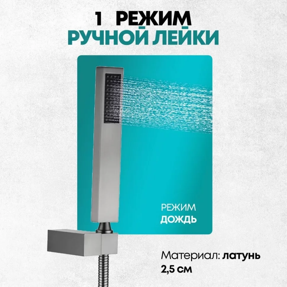 Изображение товара Душевая система скрытого монтажа Grocenberg GB5089BG-1 Графит от магазина N&M Home
