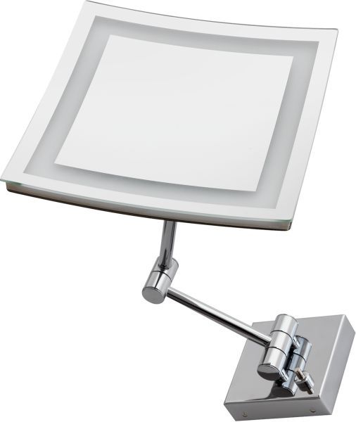 Изображение товара Stil Haus, настенное квадратное косметическое зеркало (2x) с LED подсветкой, цвет хром от магазина N&M Home
