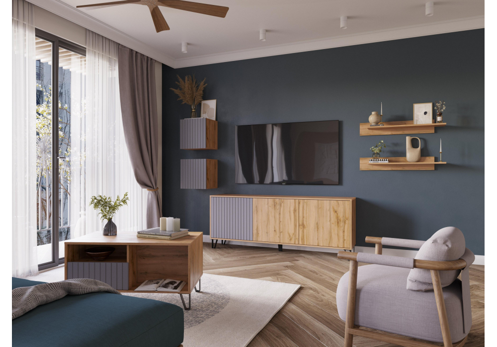 Изображение товара Шкаф Эннис дуб вотан / графит софт от магазина N&M Home