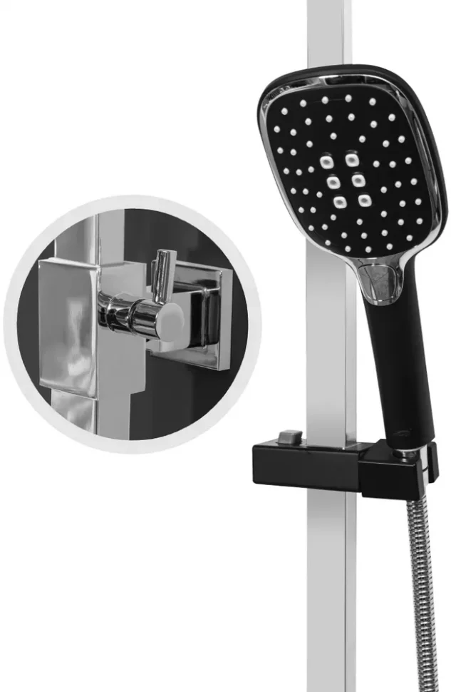 Изображение товара Душевая система Hansberge H5077 Черный хром от магазина N&M Home