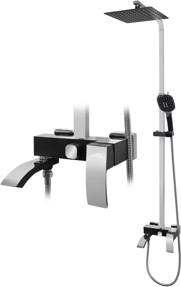 Изображение товара Душевая система Hansberge H5077 Черный хром от магазина N&M Home