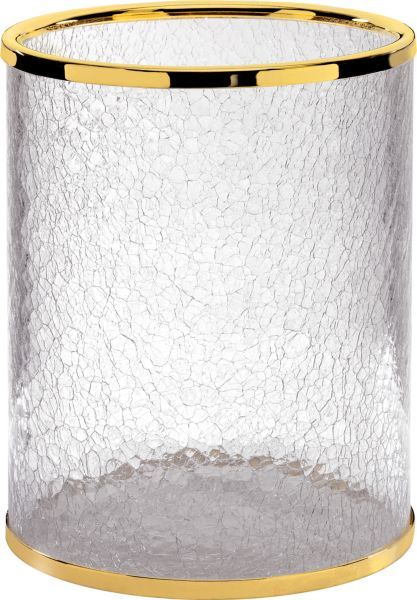 Изображение товара Surya Crystal, мусорное ведро без крышки 19х19хh26 см, эффект битого стекла, цвет золото от магазина N&M Home