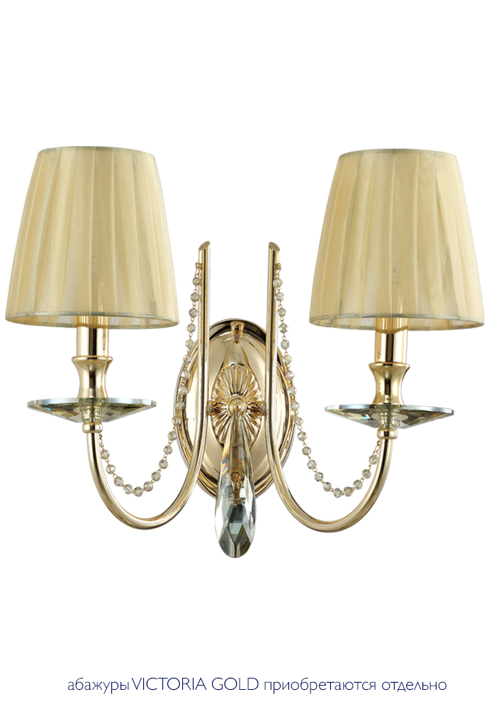 Изображение товара Бра Crystal Lux VICTORIA AP2 GOLD/AMBER от магазина N&M Home