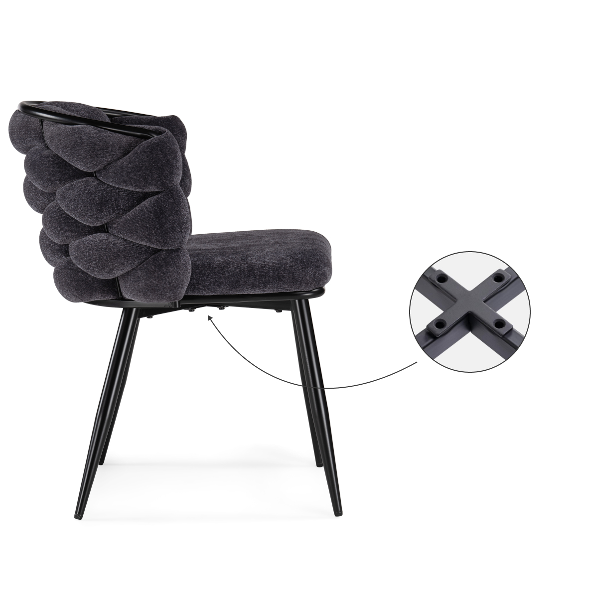 Изображение товара Стул на металлокаркасе на металлокаркасе Rendi gray-blue / black от магазина N&M Home