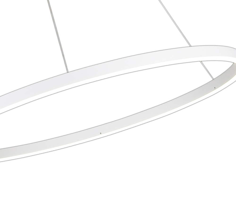 Изображение товара 08228,01A(4000K) Подвес Тор белый d100 h150 Led 56W (4000K) 2 вида крепления, диммируемый, с пультом ДУ от магазина N&M Home