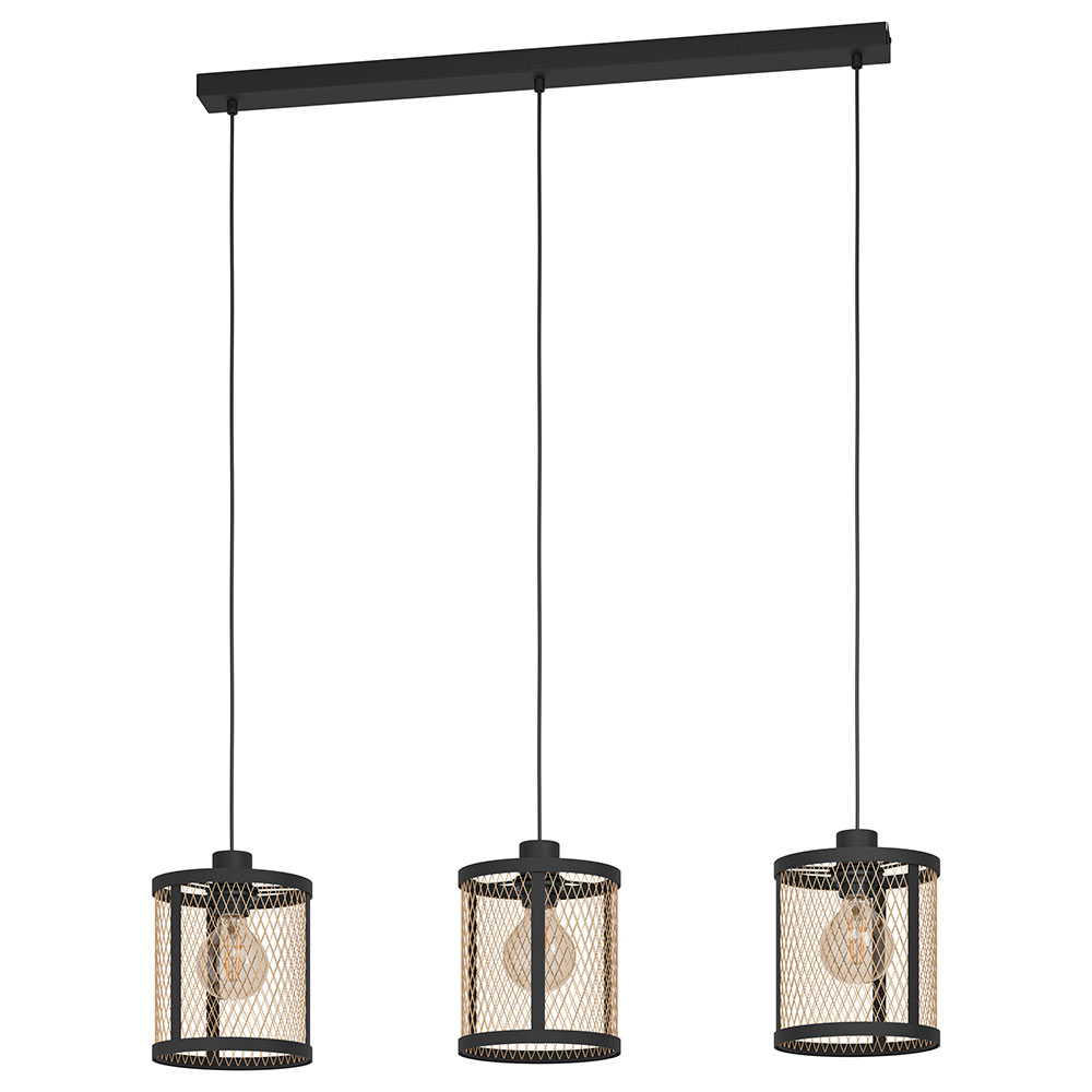 Изображение товара 43605 Подвесной потолочный светильник (люстра) DELLOW, 3Х40W, E27, L880, B180, H1100, сталь/латунь, от магазина N&M Home