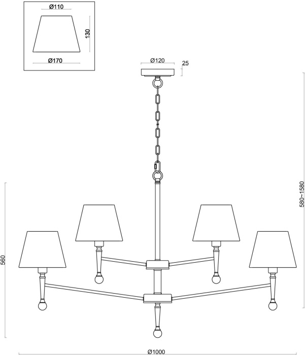 Изображение товара Подвесная люстра Rosemary FR5190PL-12BS1 от магазина N&M Home