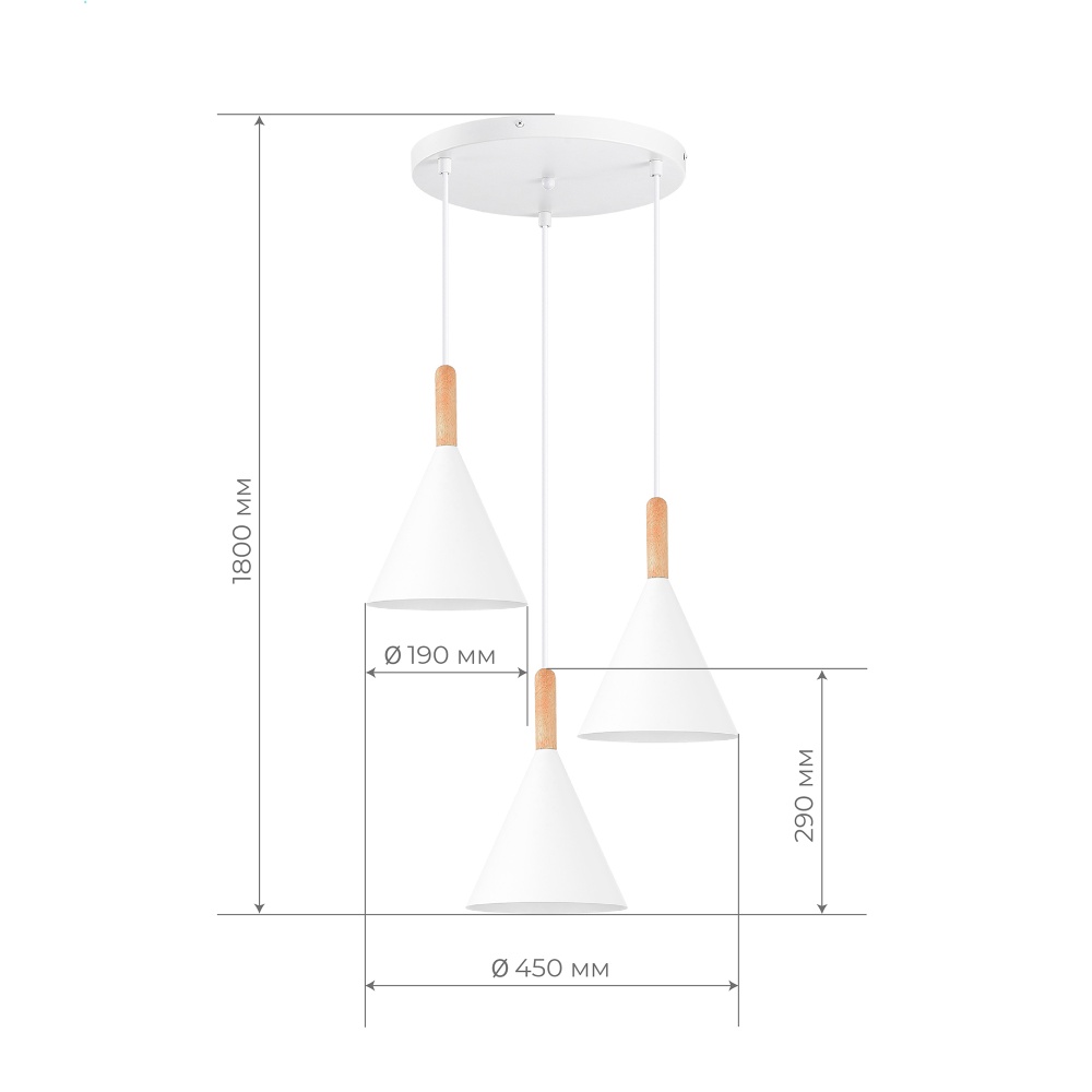 Изображение товара SLE1255-513-03 Светильник подвесной Белый/Белый E27 3*40W от магазина N&M Home