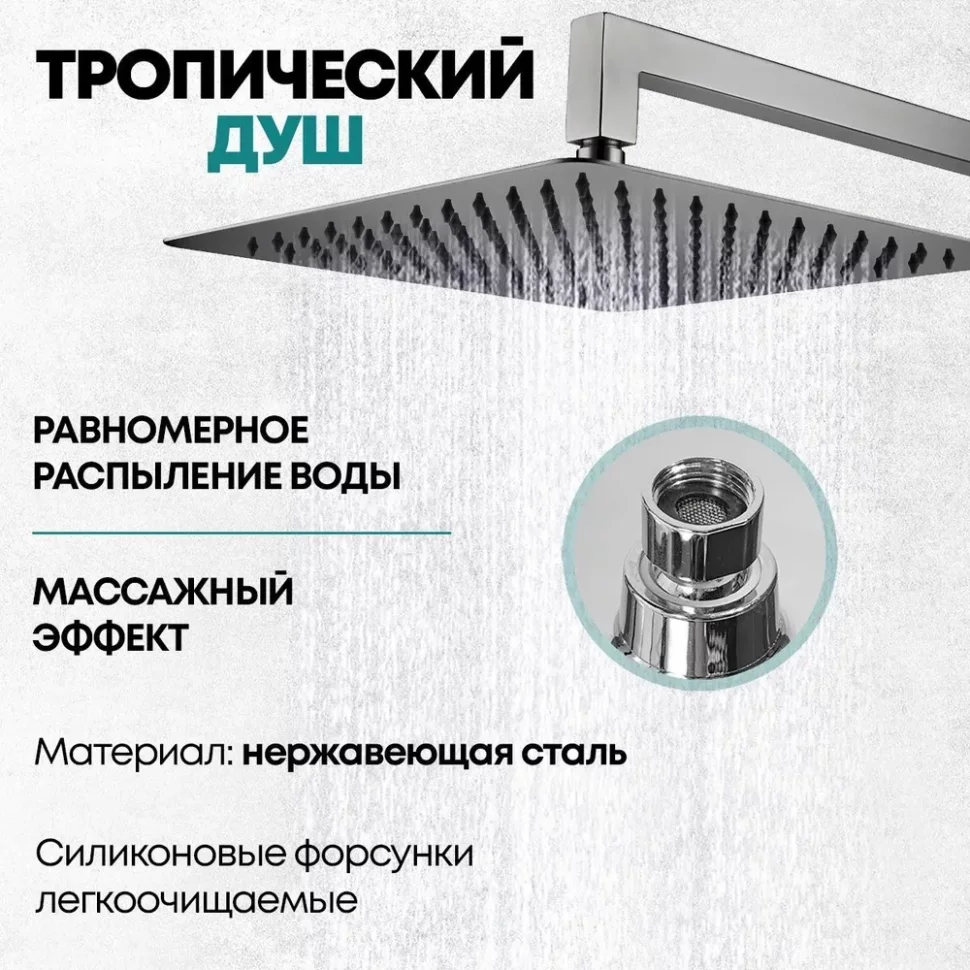 Изображение товара Душевая система скрытого монтажа Grocenberg GB5089BG-1 Графит от магазина N&M Home